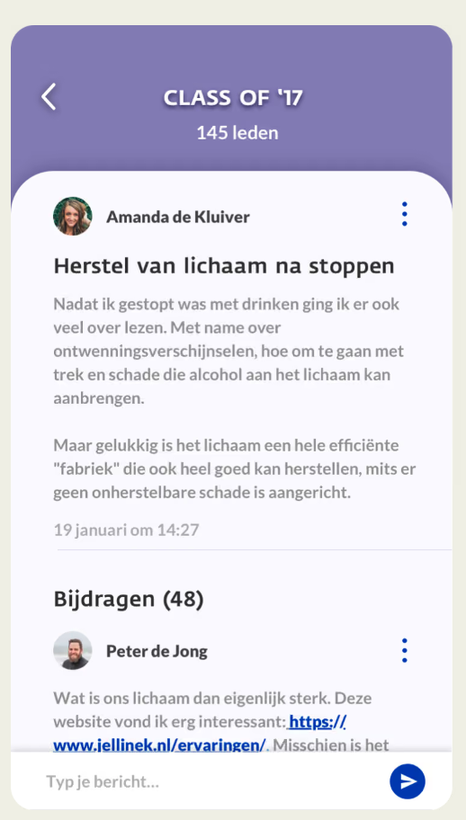 Groepsgesprek waarin deelnemers ervaringen uitwisselen