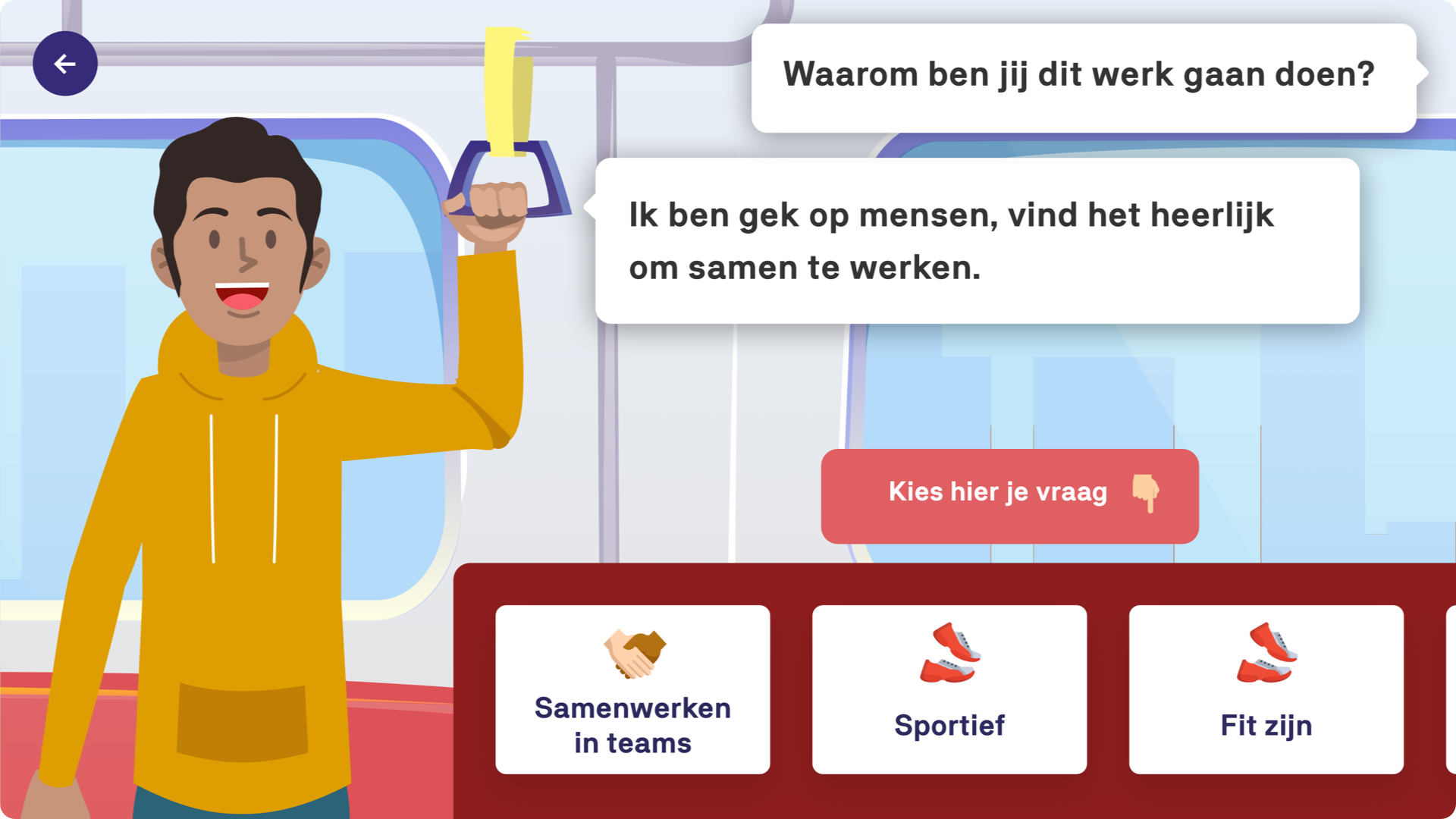 Keuze uit vragen over samenwerken en eigenschappen