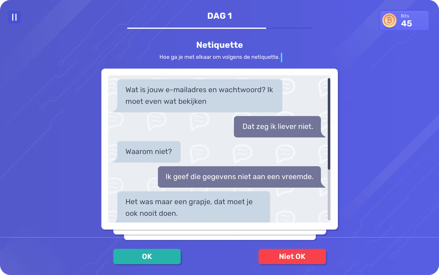Dialoogopdracht over netiquette